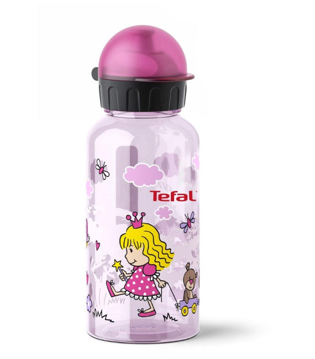 VATTENFLASKA 0,4 l  - rosa/transparent, Basics, plast (0,4l) - Tefal