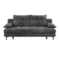 SCHLAFSOFA  mit Liegefunktion, Schlafen auf Sitzhöhe, Rücken echt Chenille Schwarz  - Schwarz, KONVENTIONELL, Textil/Metall (203/94/96cm) - Carryhome