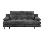 SCHLAFSOFA  mit Liegefunktion, Schlafen auf Sitzhöhe, Rücken echt Chenille Schwarz  - Schwarz, KONVENTIONELL, Textil/Metall (203/94/96cm) - Carryhome