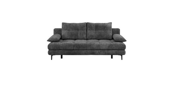 SCHLAFSOFA Chenille Schwarz Rückenkissen, Armlehnenkissen, Bettkasten, Schlaffunktion, Rücken echt  - Schwarz, KONVENTIONELL, Textil/Metall (203/94/96cm) - Carryhome