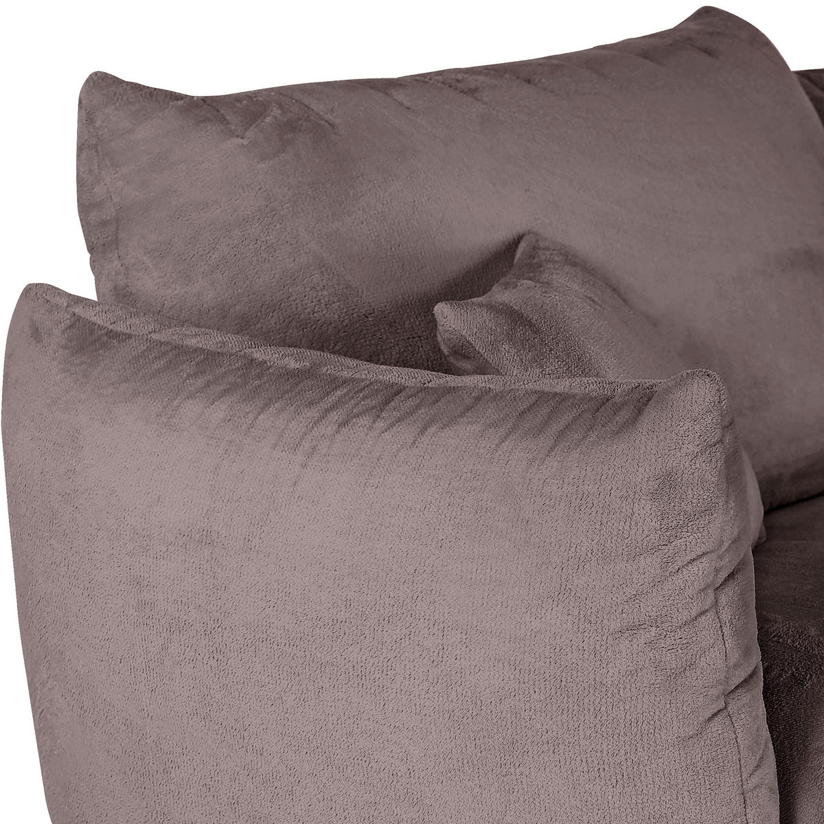 BIG SOFFA i plysch lerfärgad  - lerfärgad/svart, Klassisk, textil/plast (240/78/107cm) - MID.YOU