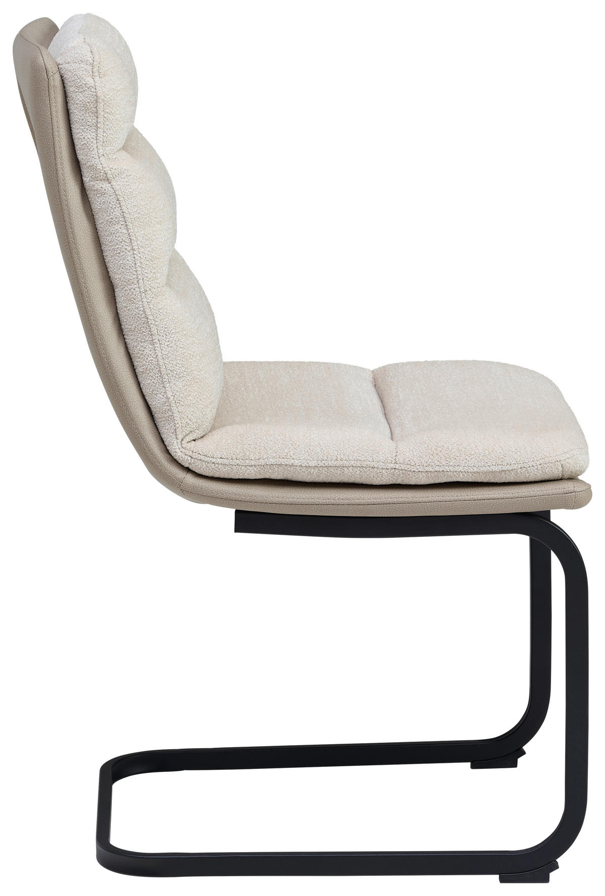 SCHWINGSTUHL  in Eisen Webstoff  - Beige/Schwarz, MODERN, Textil/Metall (45/91.5/62cm) - Livetastic