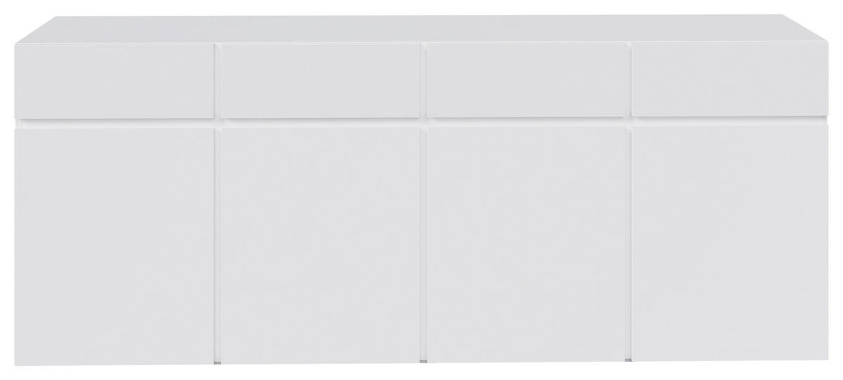 SIDEBOARD  200/79,6/39,8 cm 4 Schublade(n)  - Silberfarben/Weiß, Design, Holzwerkstoff/Kunststoff (200/79,6/39,8cm) - Xora