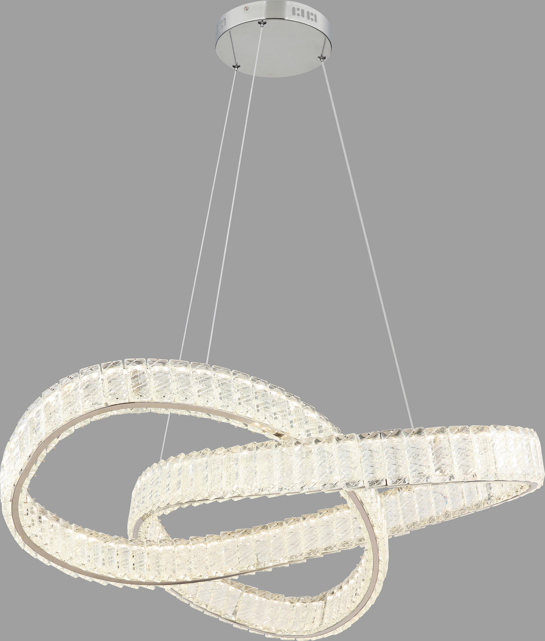 LED SVJETILJKA VISEĆA 78/120 cm Aosta - boje kroma, Basics, staklo/metal (78/120cm) - Glandor