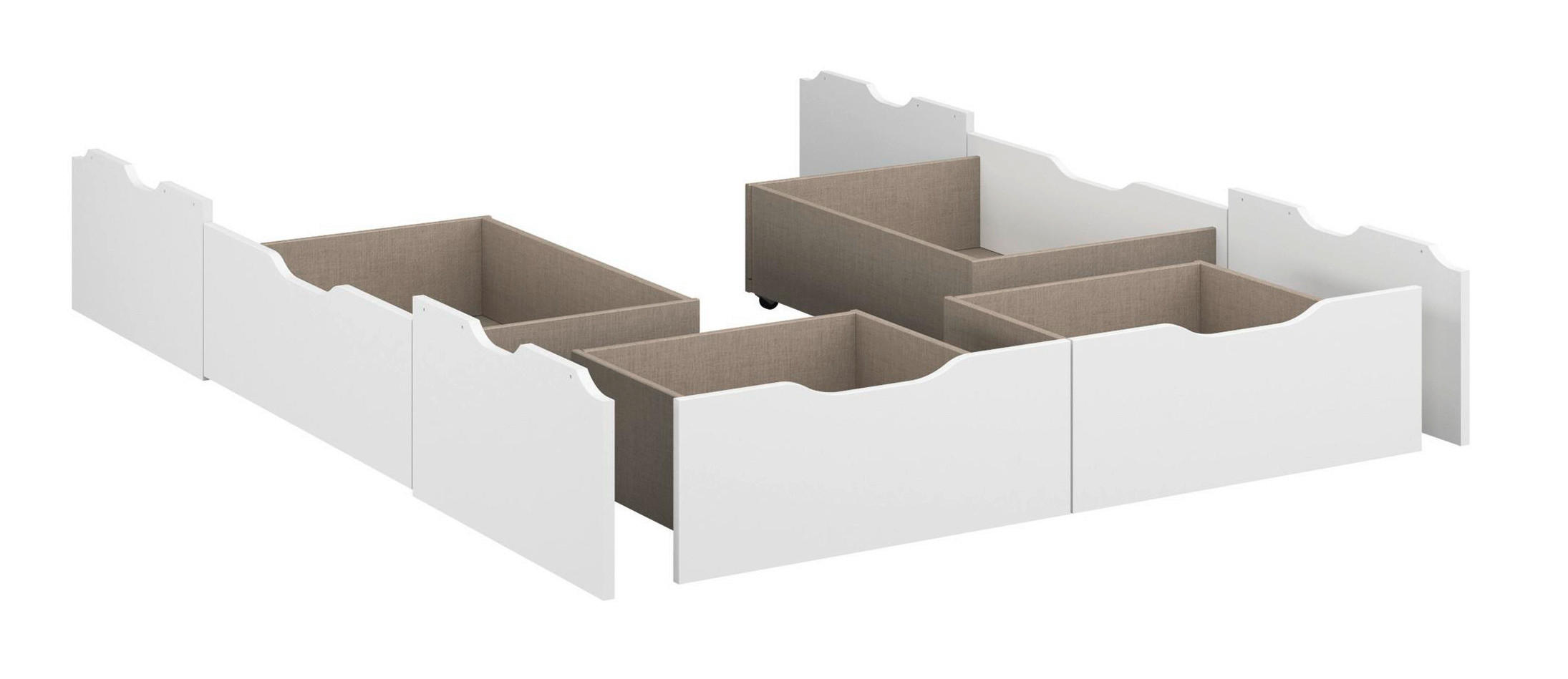 STAURAUMBETT 160/200 cm  in Weiß  - Schwarz/Weiß, Design, Holzwerkstoff (160/200cm) - Xora