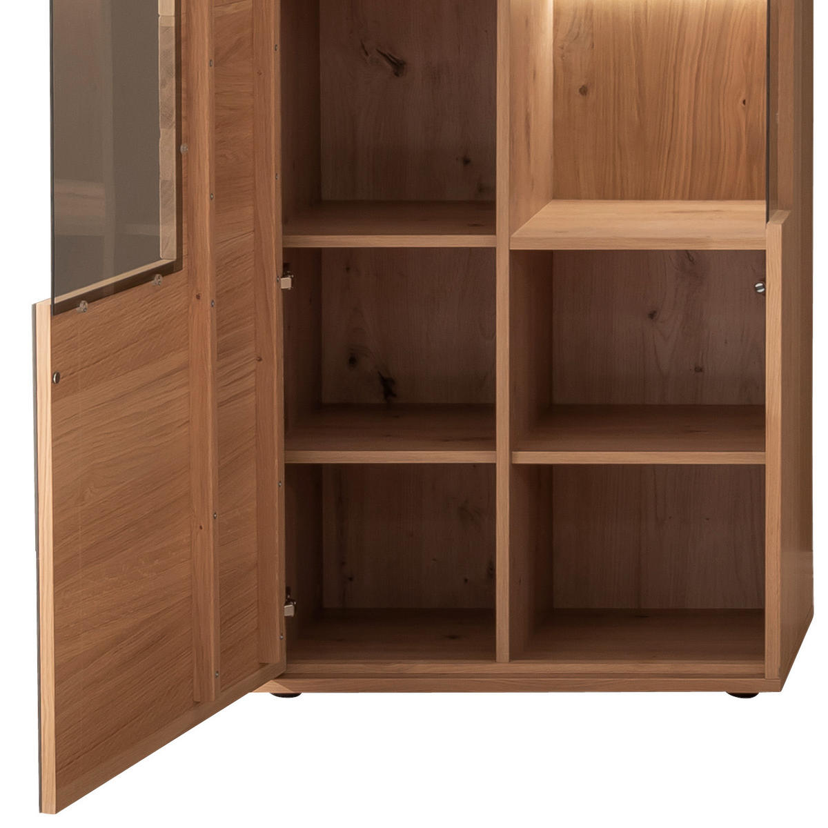 WOHNWAND  in Anthrazit, Eiche Bianco  - Eiche Bianco/Anthrazit, Design, Glas/Holz (258/207/50cm) - MID.YOU