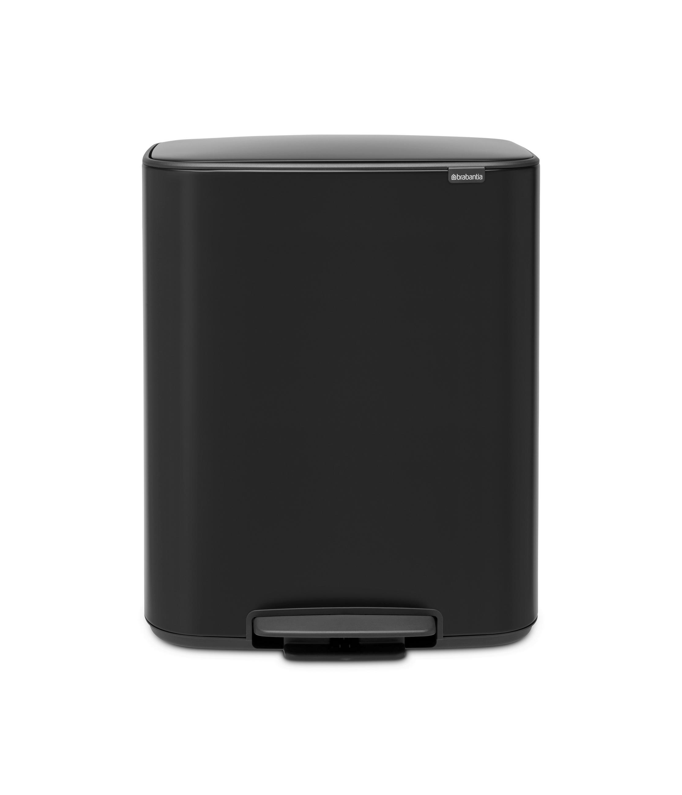 ABFALLEIMER BO TRETEIMER 2 X 30 L  - Schwarz, Basics, Kunststoff/Metall (54,1/65,2/36,3cm) - Brabantia