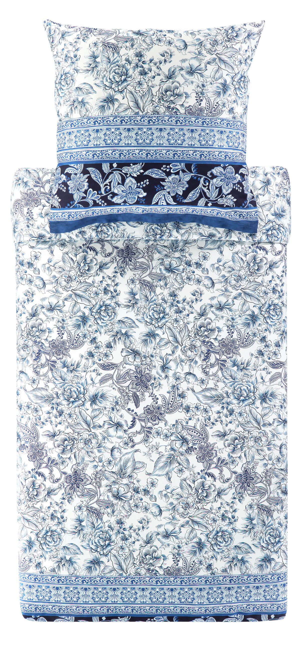 BETTWÄSCHE Capodimonte Satin 155/220 cm  - Blau, KONVENTIONELL, Textil (155/220cm) - Bassetti