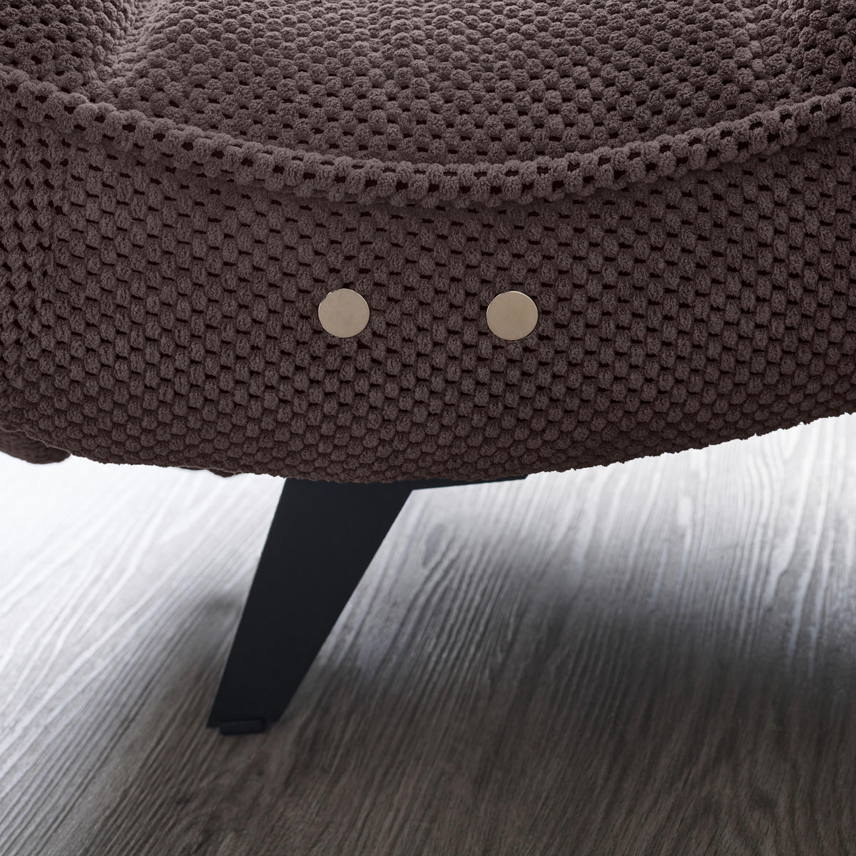 RELAXLIEGE in Webstoff Taupe  - Taupe/Schwarz, Design, Textil/Metall (78/83/168cm) - Welnova