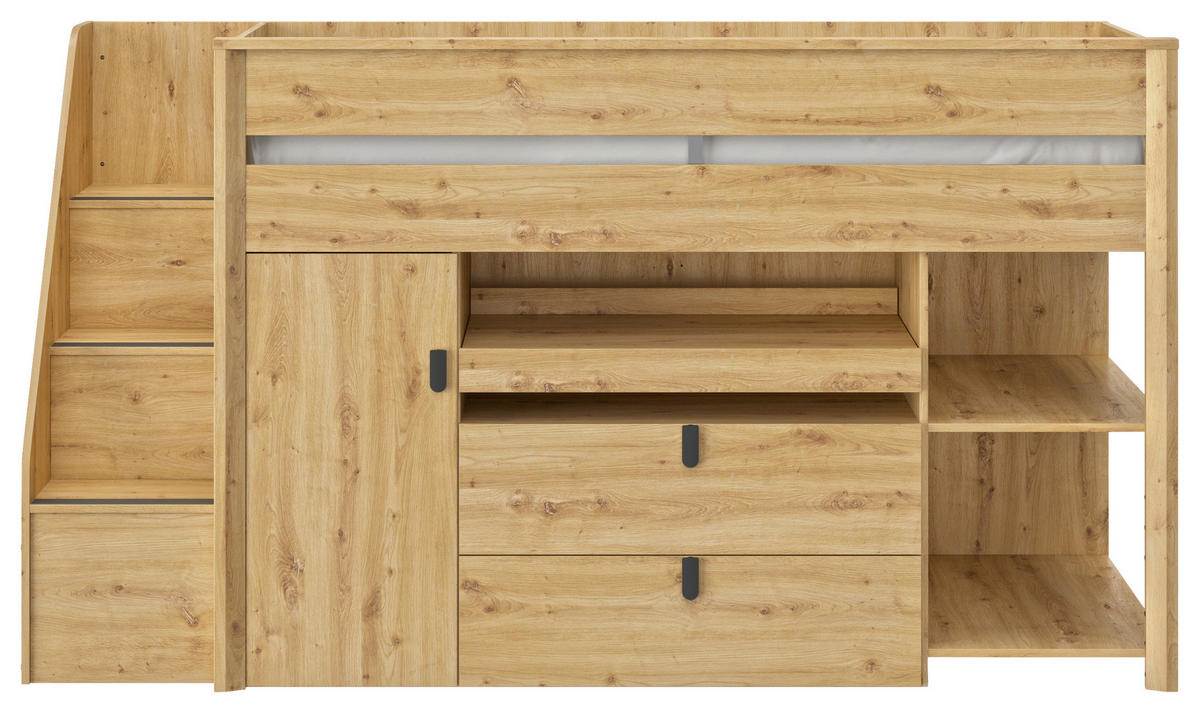 VYVÝŠENÁ POSTEĽ, 90/200 cm dub artisan - dub artisan, Modern, kompozitné drevo (90/200cm) - MID.YOU