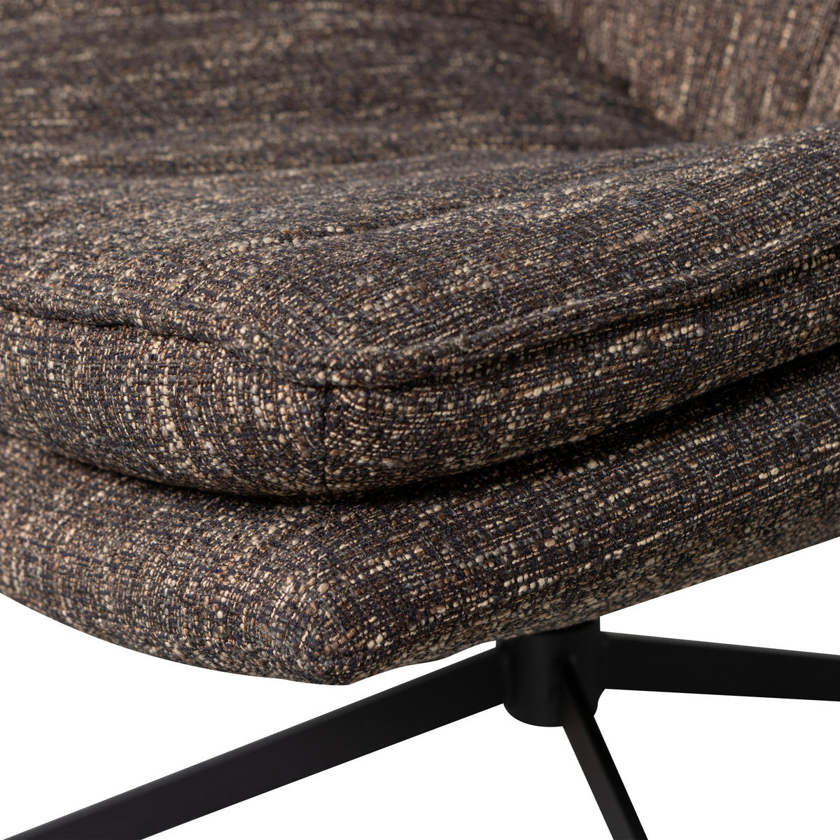 SESSEL in Webstoff Braun  - Schwarz/Braun, Design, Textil/Metall (75/88/94cm) - Livetastic