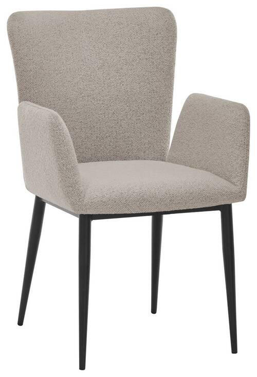 ARMLEHNSTUHL  in Stahl Bouclé  - Beige/Schwarz, Trend, Textil/Metall (57/86/61,5cm) - SetOne by Musterring