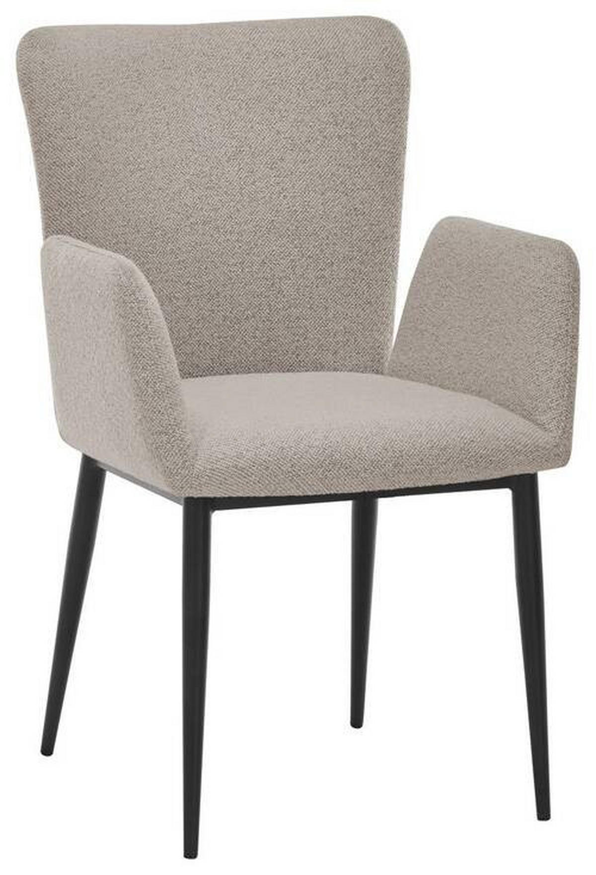 ARMLEHNSTUHL  in Stahl Bouclé  - Beige/Schwarz, Trend, Textil/Metall (57/86/61,5cm) - SetOne by Musterring