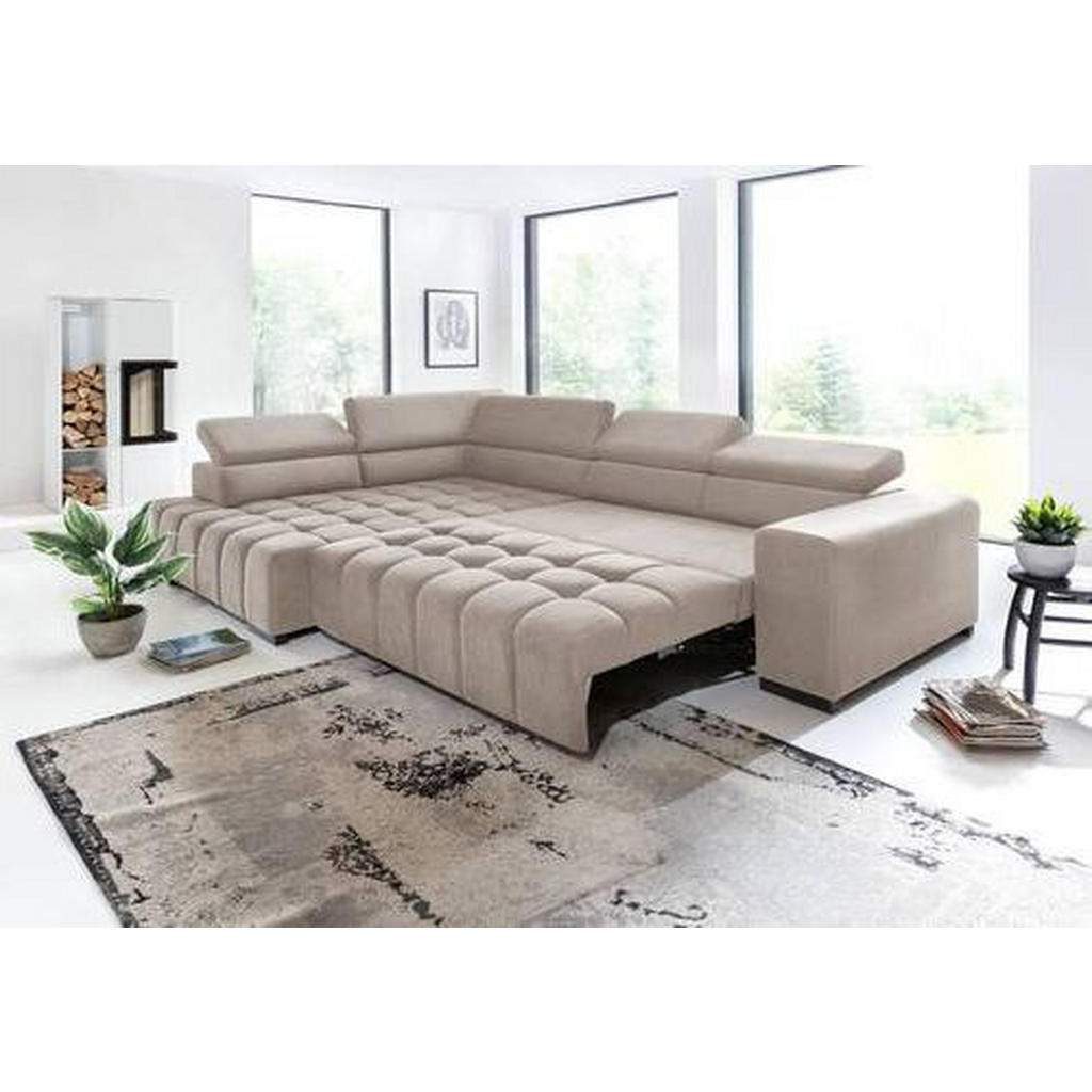 Thumbnail - Livetastic Eckschlafsofa, Beige, Textil, Buche, vollmassiv, 4-Sitzer, 307x201 cm, Schlafen auf Sitzhöhe, Armteil rechts,...
