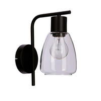 WANDLEUCHTE 17.4/12/23.5 cm   - Transparent/Schwarz, Design, Metall (17.4/12/23.5cm)