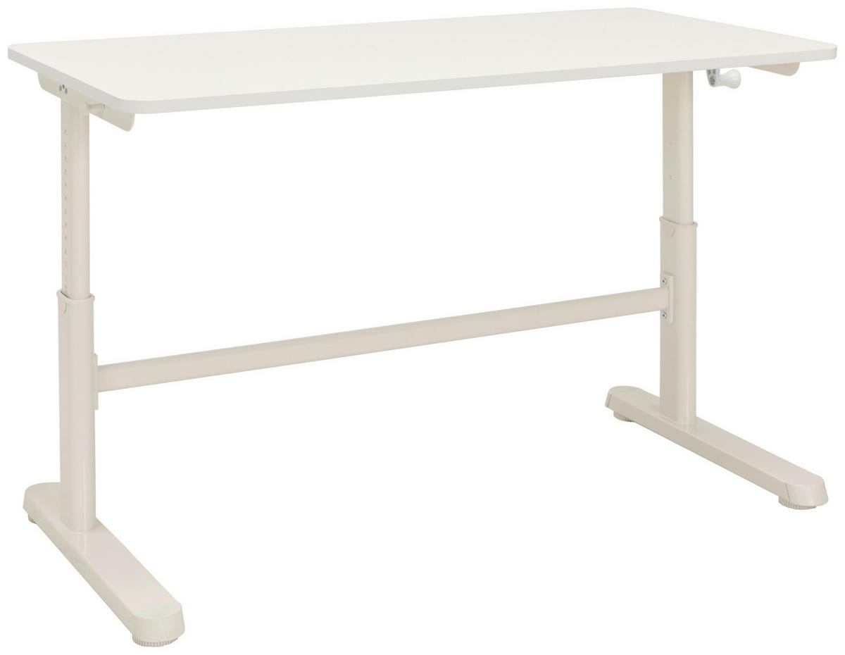 JUGENDSCHREIBTISCH 120/60/50-74 cm  - Weiß, KONVENTIONELL, Holzwerkstoff/Metall (120/60/50-74cm) - Flexa