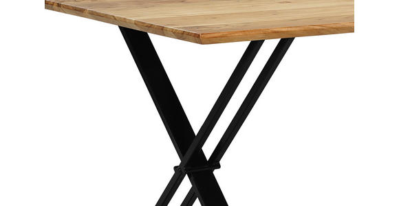 ESSTISCH in Holz, Metall 160/85/76 cm   - Schwarz/Akaziefarben, LIFESTYLE, Holz/Metall (160/85/76cm) - Linea Natura