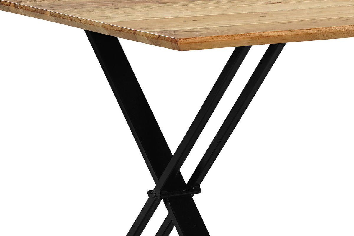 JÍDELNÍ STŮL, akácie, černá, barvy akácie, 160/85/76 cm - černá/barvy akácie, Lifestyle, kov/dřevo (160/85/76cm) - Linea Natura