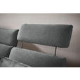 ECKSOFA in Flachgewebe Grau  152/259 cm  - Schwarz/Grau, Design, Textil/Metall (152/259cm) - Dieter Knoll