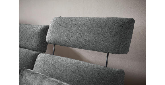 ECKSOFA in Flachgewebe Grau  152/259 cm  - Schwarz/Grau, Design, Textil/Metall (152/259cm) - Dieter Knoll