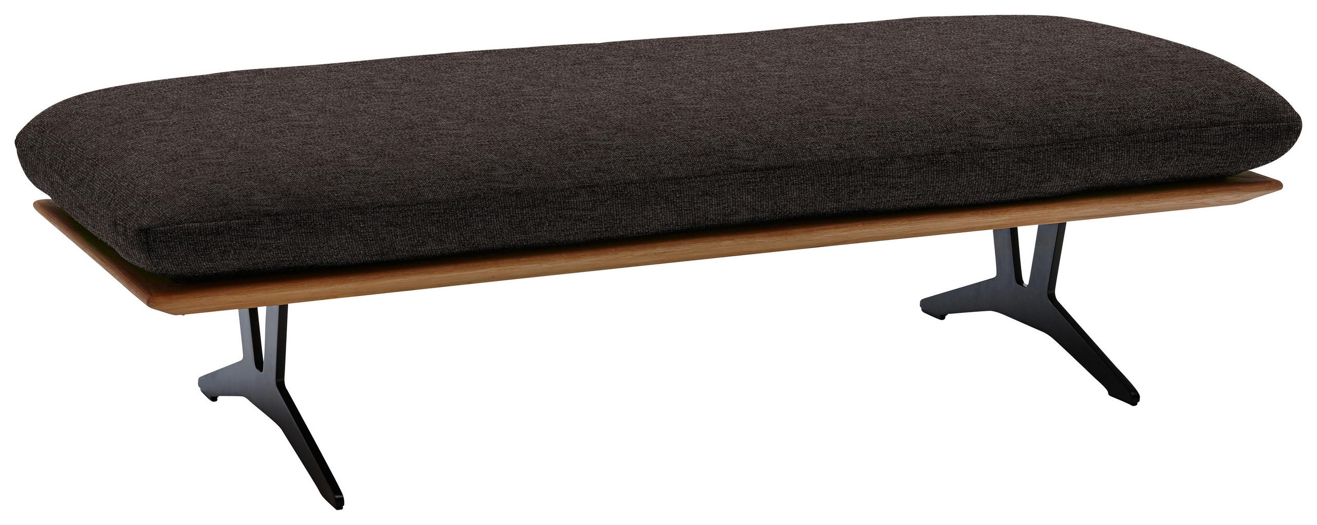 HOCKERBANK in Holz, Textil Dunkelbraun  - Dunkelbraun/Schwarz, Design, Holz/Textil (150/43/60cm) - Dieter Knoll