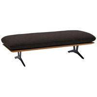 HOCKERBANK in Holz, Textil Dunkelbraun  - Dunkelbraun/Schwarz, Design, Holz/Textil (150/43/60cm) - Dieter Knoll