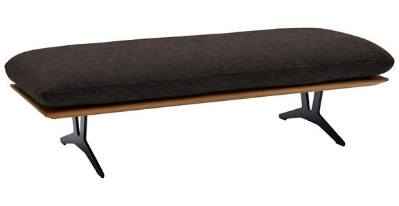 HOCKERBANK in Holz, Textil Dunkelbraun - Dunkelbraun/Schwarz, Design, Holz/Textil (150/43/60cm) - Dieter Knoll