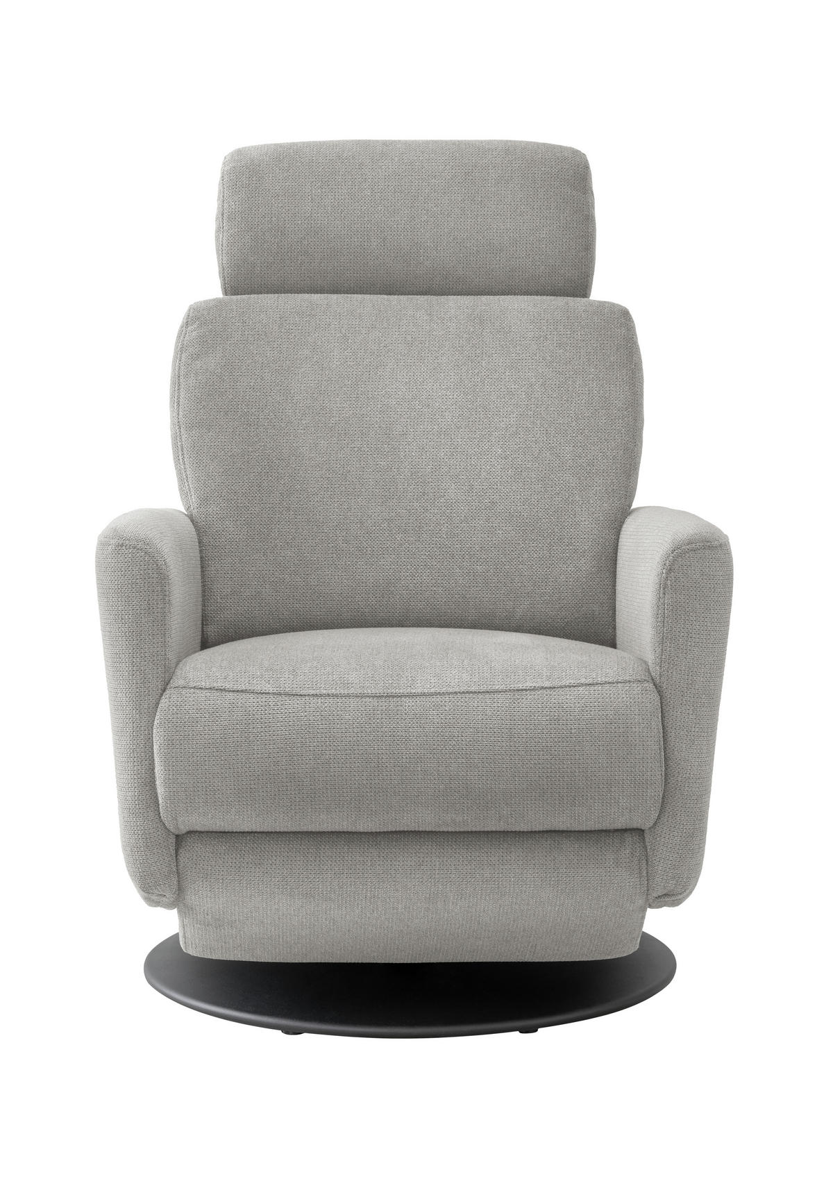 RELAXSESSEL in Textil Silberfarben  - Silberfarben/Schwarz, Modern, Textil/Metall (77/105/87-154cm) - Livetastic