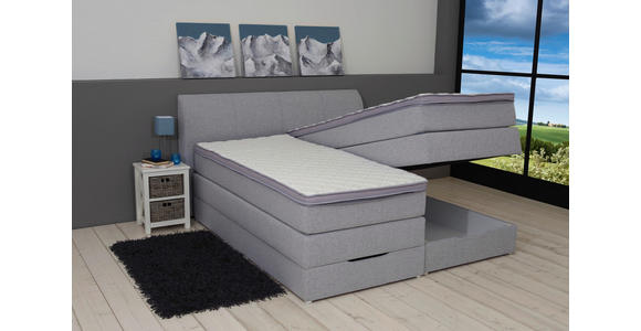 BOXSPRINGBETT 180/200 cm  in Silberfarben  - Silberfarben, KONVENTIONELL, Textil (180/200cm) - Carryhome