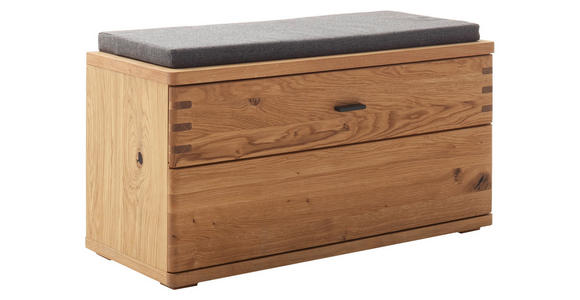 GARDEROBENBANK  in 90/46/37 cm  - Wildeiche/Anthrazit, Natur, Holz/Holzwerkstoff (90/46/37cm) - Waldwelt