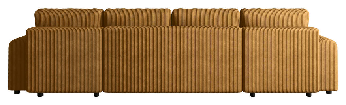 WOHNLANDSCHAFT Cord  - Schwarz, KONVENTIONELL, Textil (152/318/152cm) - Xora