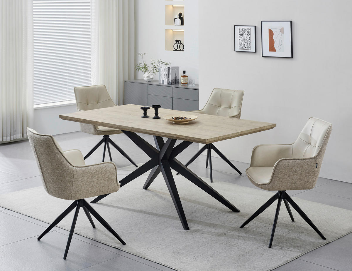 STOLICA S NASLONOM ZA RUKE  crna, taupe  drvo, metal, tekstil      - crna/taupe, Moderno, drvo/metal (58/87/61,5cm) - Livetastic