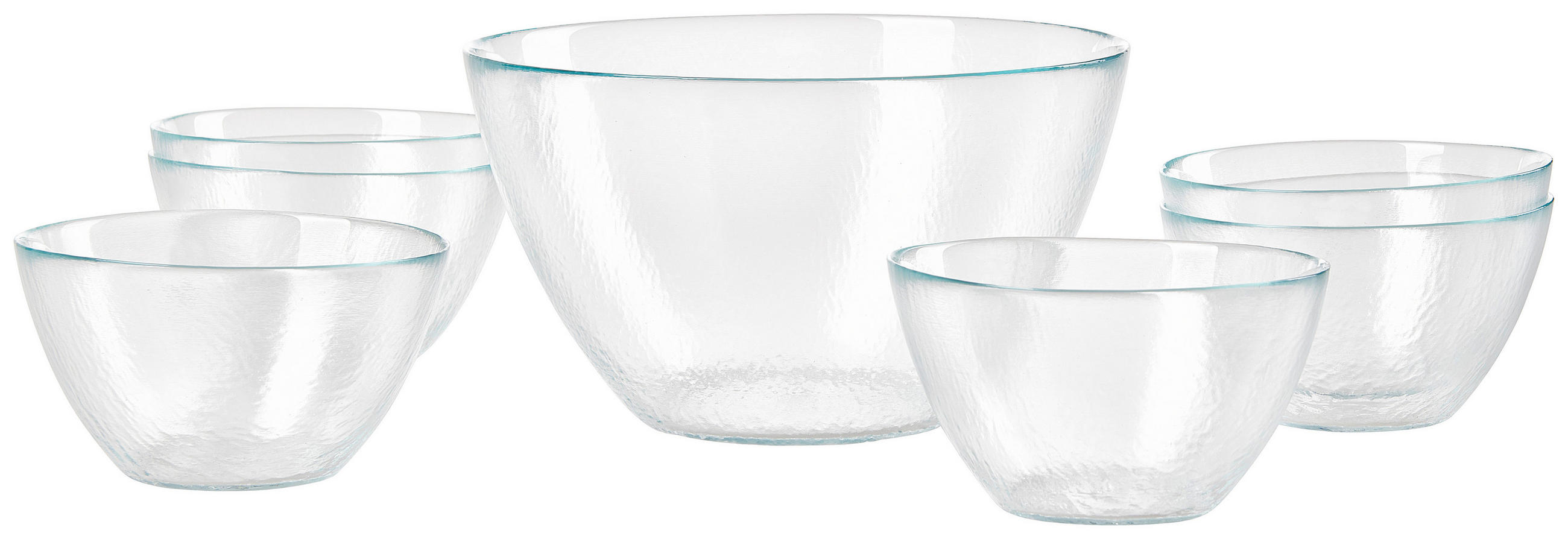 SADA SERVÍROVACÍCH MISIEK, sklo, 7-dielne25/22/25 cm - číra, Konventionell, sklo (25/22/25cm) - Leonardo