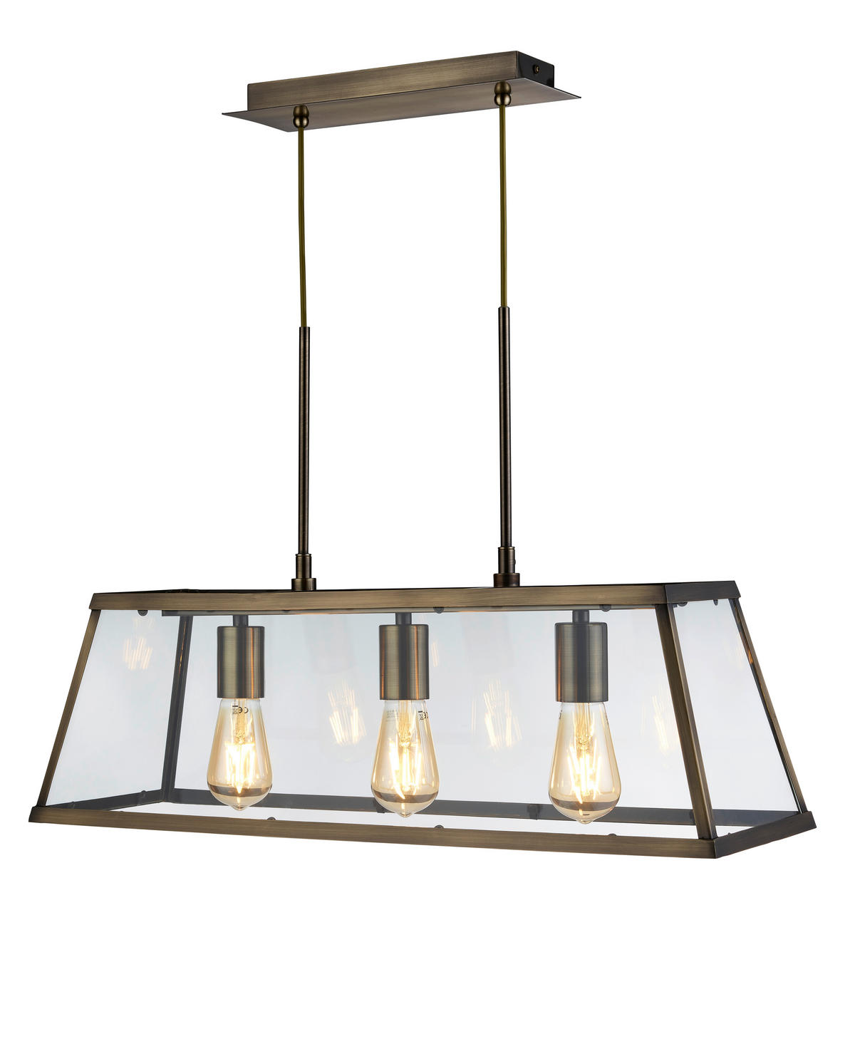 HÄNGELEUCHTE Voyager 65/100/20 cm   - Messingfarben, MODERN, Glas/Metall (65/100/20cm) - Searchlight