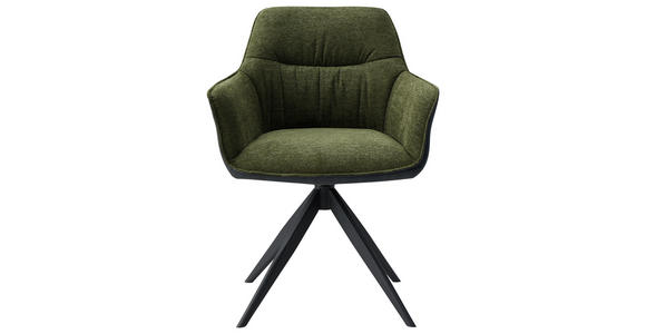 ARMLEHNSTUHL in Eisen Webstoff - Schwarz/Grün, Design, Textil/Metall (61.5/83.5/63cm) - Novel