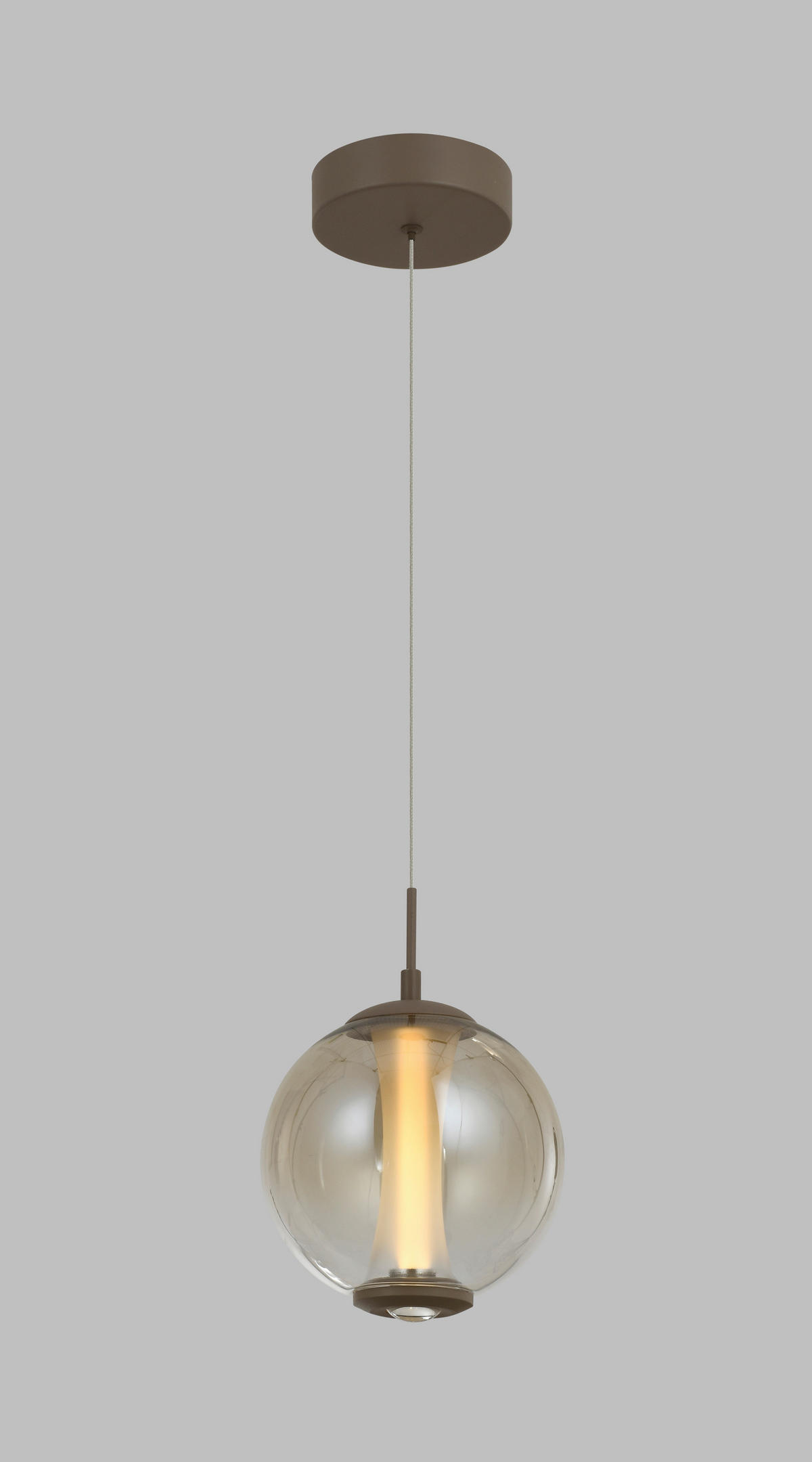 ZÁVĚSNÉ LED SVÍTIDLO, 18/150/18 cm  - pískové barvy, Design, kov/sklo (18/150/18cm)