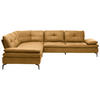 ECKSOFA in Echtleder Currygelb  - Currygelb/Beige, Design, Leder/Metall (298/298cm) - Chilliano