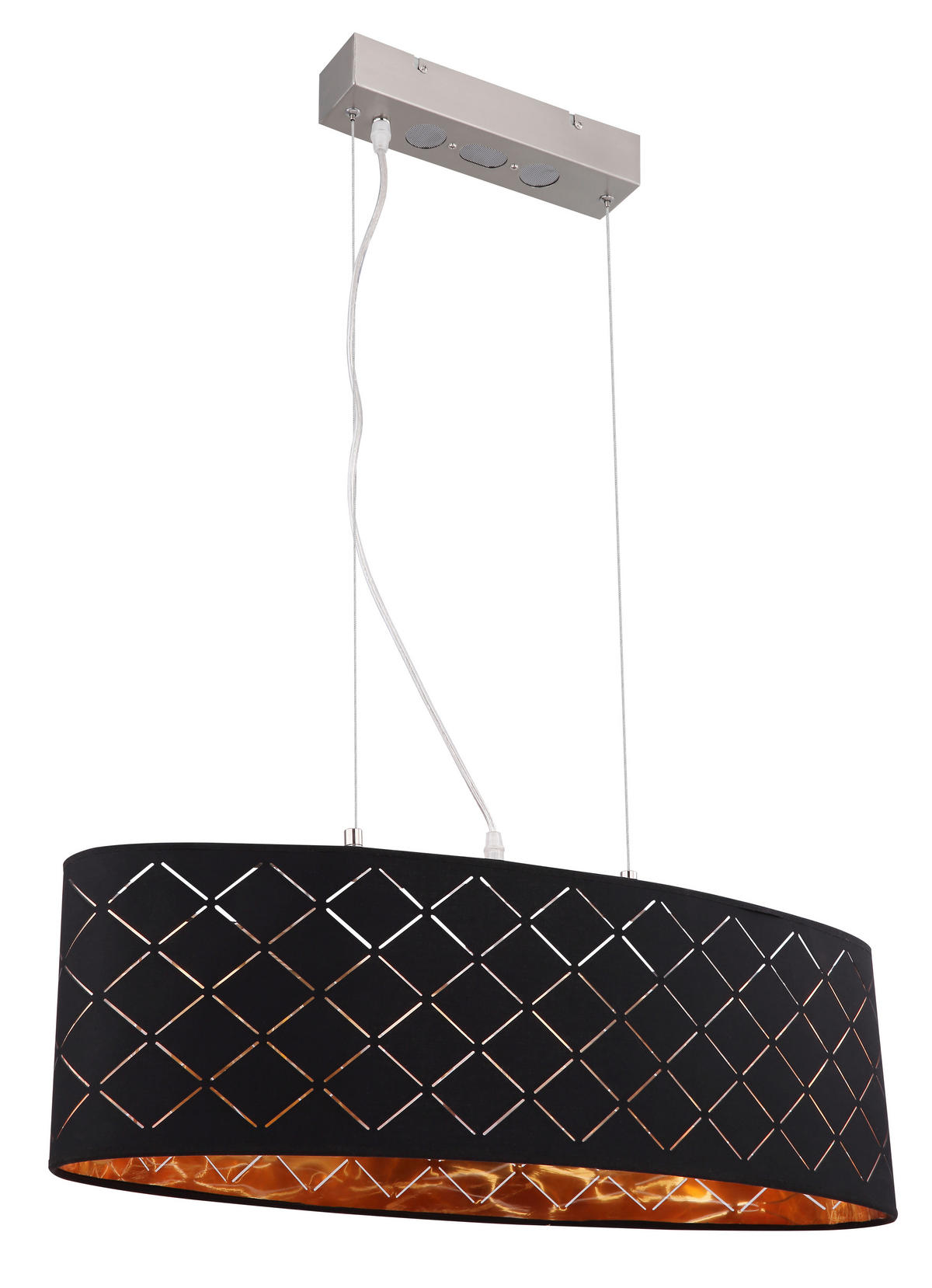 HÄNGELEUCHTE 65/25/140 cm  - Goldfarben/Schwarz, Basics, Textil/Metall (65/25/140cm) - Globo
