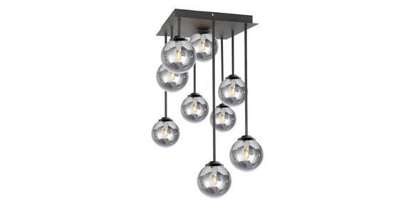 HÄNGELEUCHTE 31/31/55,5 cm  - Schwarz, Trend, Glas/Metall (31/31/55,5cm) - Novel