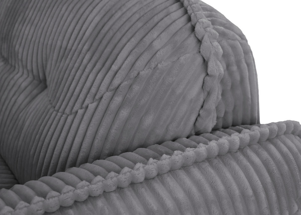 XXL-SESSEL - Schwarz/Grau, MODERN, Kunststoff/Textil (182/87/184cm) - Trendmanufaktur