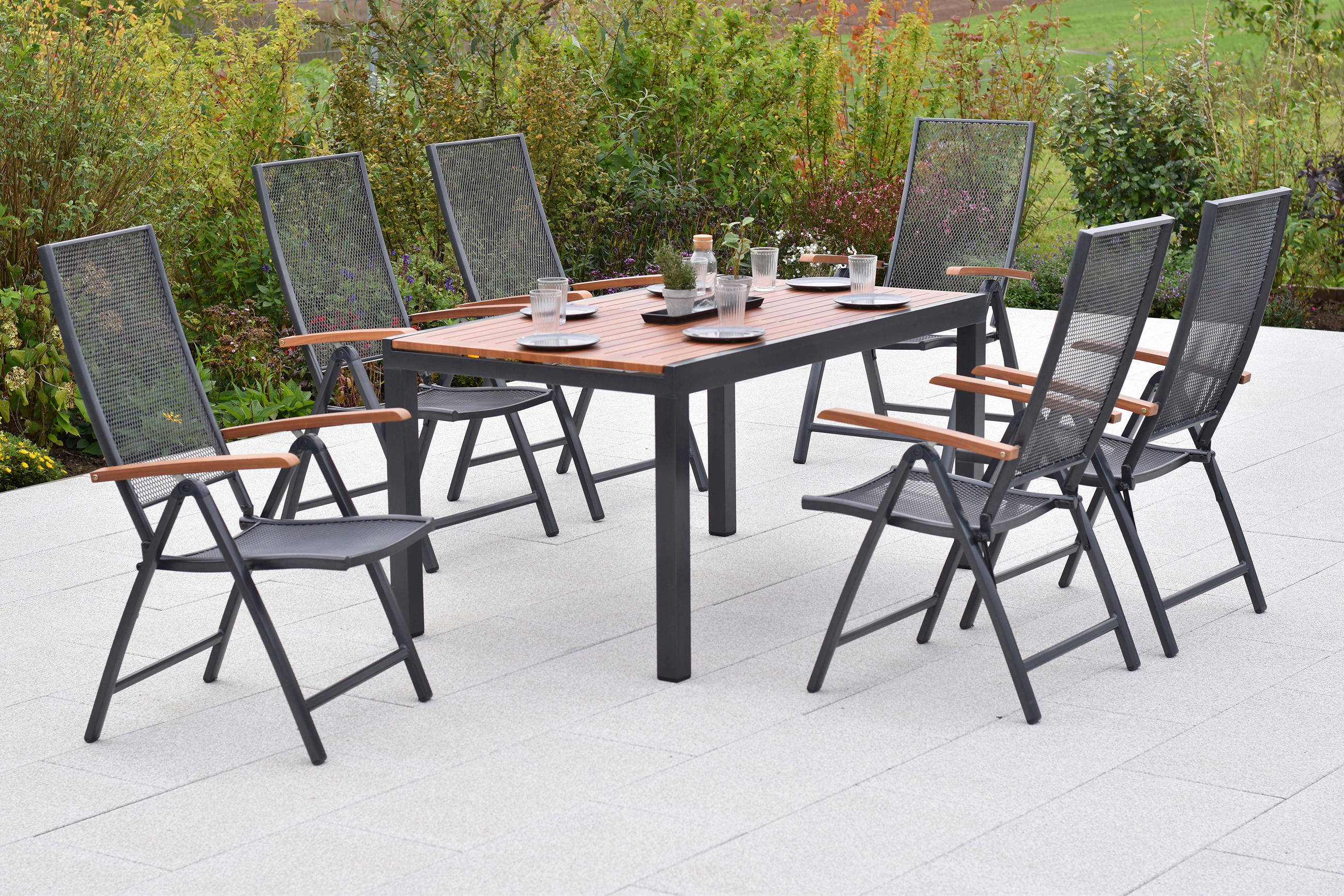 Gardenson Gartentischgruppe Thasos Graphit, Natur