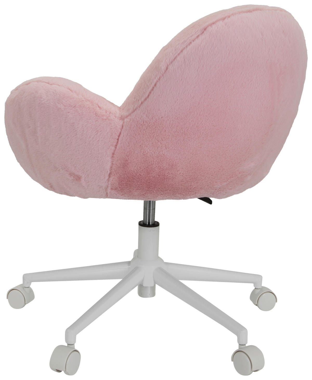 SNURRSTOL FÖR UNGDOMAR  i plysch rosa  - vit/rosa, Modern, metall/textil (65/79/64cm) - MID.YOU