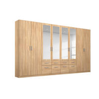 GARDEROB MED GÅNGJÄRN 360/229/54 cm 8-dörrar - Sonoma ek/aluminiumfärg, Modern, trämaterial/plast (360/229/54cm) - Rauch Möbel