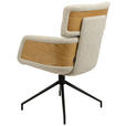 ARMLEHNSTUHL , Wippfunktion, Sitzfläche 360° drehbar, automatische Rückholfunktion , Webstoff  - Eichefarben/Beige, Design, Holz/Textil (62/92/66cm) - Dieter Knoll
