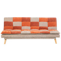 SCHLAFSOFA Chenille Orange, Hellbraun, Dunkelorange  - Hellbraun/Dunkelorange, Design, Holz/Textil (180/77/91cm) - MID.YOU