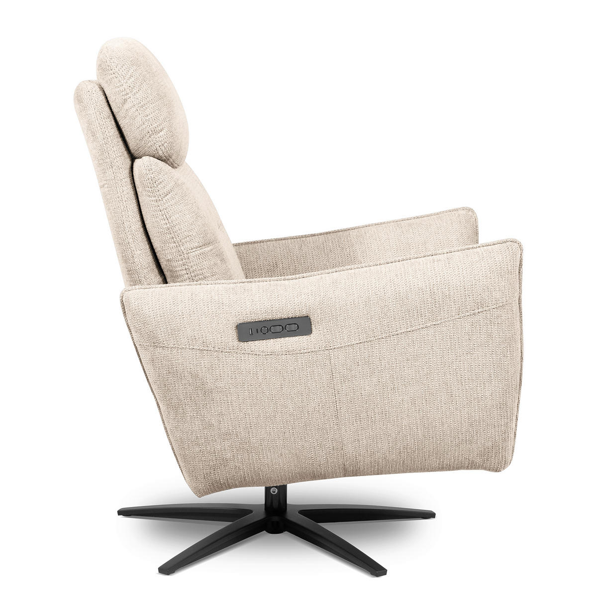 RELAXSESSEL in Textil Beige  - Beige/Schwarz, Design, Textil/Metall (77/107/88cm) - Livetastic