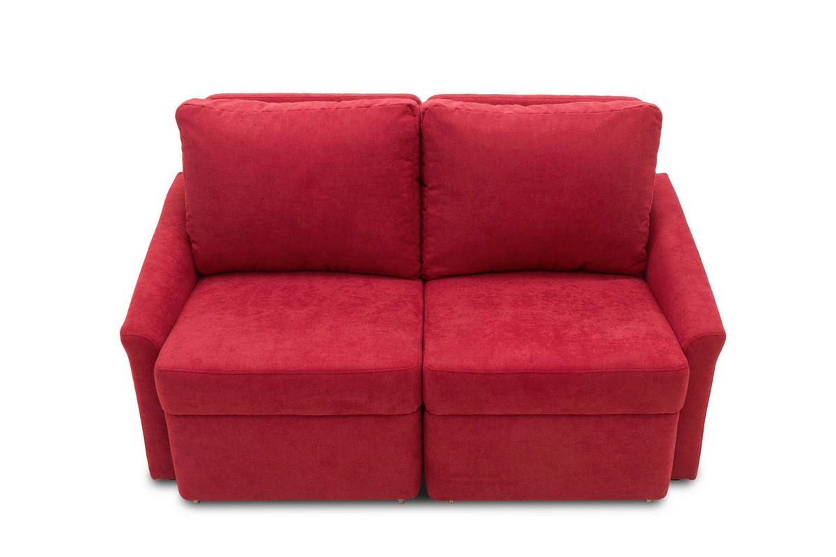 SCHLAFSOFA Mikrofaser Rot  - Beige/Rot, Basics, Kunststoff/Textil (168/86/96cm) - MID.YOU