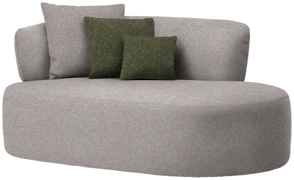 RÉCAMIERE in Chenille Grün, Greige  - Greige/Schwarz, MODERN, Kunststoff/Textil (166/86/105cm) - Hom`in