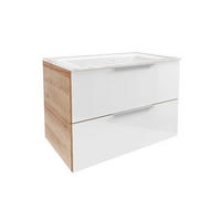 WASCHTISCHKOMBI  - Chromfarben/Eichefarben, Basics, Glas/Holzwerkstoff (80/55,7/50,1cm) - MID.YOU