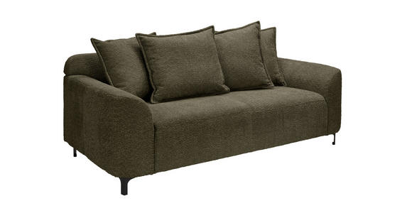 2,5-SITZER  in Chenille Dunkelgrün  - Dunkelgrün/Schwarz, KONVENTIONELL, Textil/Metall (200/84/99cm) - Carryhome